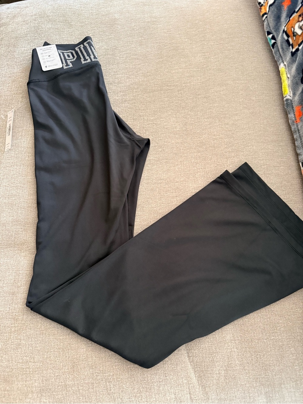 PINK Victoria's Secret Black Flare Relay Leggings